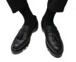 画像3: Men's Platform tassel leather loafers shoes 厚底タッセルレザーローファー スリッポンシューズ　 (3)