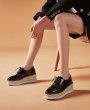 画像9:  women'sPatent leather espadrille lace-up leather loafers sneakers　本革パテント　エナメルレザー厚底エスパドリーユレースアップレザーローファー スニーカー (9)