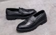 画像5: Men's Platform tassel leather loafers shoes 厚底タッセルレザーローファー スリッポンシューズ　 (5)