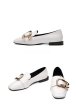 画像4: women's leather  low-heeled loafers square buckle  pumps loafers slip-ons  本革レザースクエアヘッドバックル付きローファーパンプス　 (4)