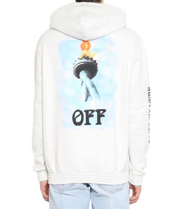 画像6:  men's Liberty Torch printing  hooded sweater shirt ユニセックス男女兼用リバティトーチプリントフーディーパーカー トレーナー (6)