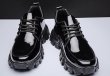 画像2: Men's Platform leather lace-up shoes loafers  厚底プラットホームレザーレースアップローファー スリッポンシューズ　 (2)