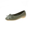 画像2: women's  round head flat  pumps Ballet shoes  レザーバレーフラットリボン パンプスシューズ  (2)