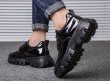 画像5: Men's Platform leather lace-up shoes loafers  厚底プラットホームレザーレースアップローファー スリッポンシューズ　 (5)