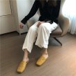 画像8: women's woven square head deep mouth wear slippers Muller shoesシンプルフラットメッシュハーフサンダルパンプス　ミュール (8)