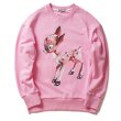 画像1: Women's Mickey Mouse pattern printed sweater  Jacket 　バンビプリントスウェットトレーナープリントセーター (1)