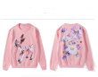 画像2: Women's Mickey Mouse pattern printed sweater  Jacket 　バンビプリントスウェットトレーナープリントセーター (2)