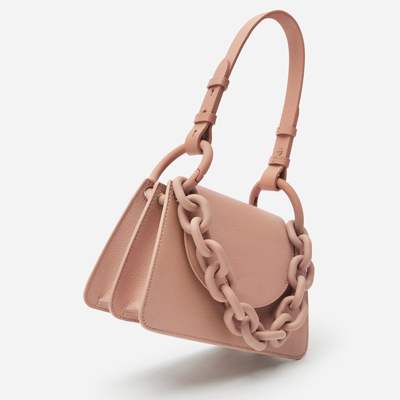 画像4: Woman’s chain ring decoration flip hand ladle shoulder lipstick package handbag　フリップハンドレードルショルダー口紅バッグトート ショルダークロスボディーハンドバック　斜め掛け (4)