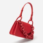 画像6: Woman’s chain ring decoration flip hand ladle shoulder lipstick package handbag　フリップハンドレードルショルダー口紅バッグトート ショルダークロスボディーハンドバック　斜め掛け (6)