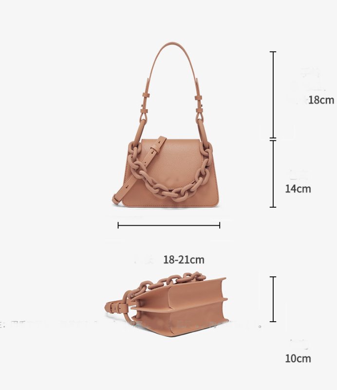 画像9: Woman’s chain ring decoration flip hand ladle shoulder lipstick package handbag　フリップハンドレードルショルダー口紅バッグトート ショルダークロスボディーハンドバック　斜め掛け (9)