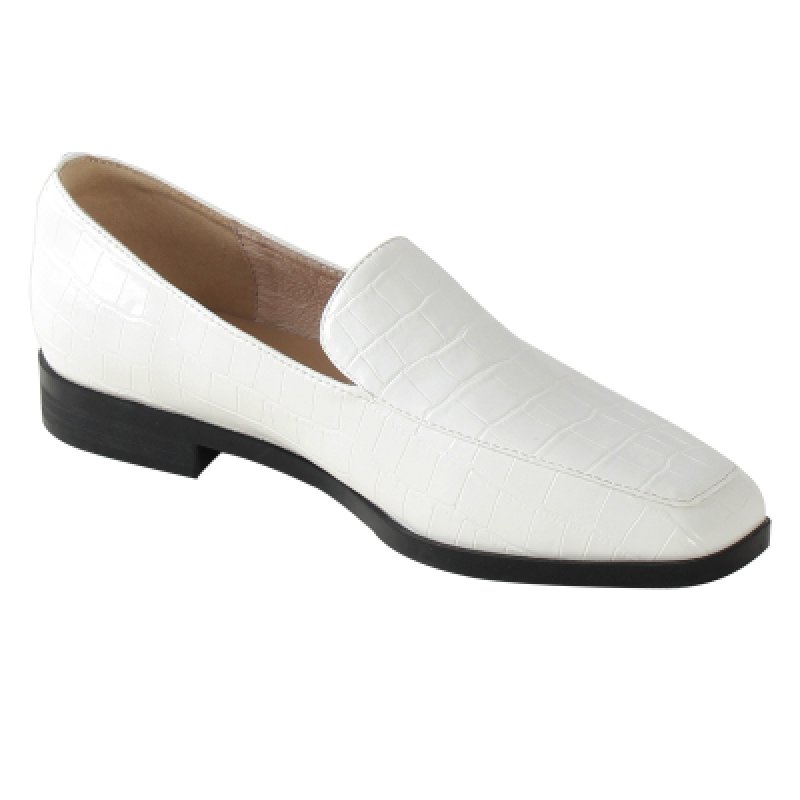 画像2: women's square head loafers  flat British style  leather shoes   本革レザースクエアヘッドローファー パンプスシューズ  (2)