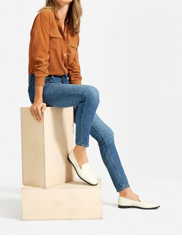 画像9: women's square head loafers  flat British style  leather shoes   本革レザースクエアヘッドローファー パンプスシューズ  (9)