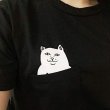画像3: Women's Hubano Funny Pocket Cartoon Cat T Shirt  ポケット猫Tシャツ半袖Tシャツ　男女兼用 (3)