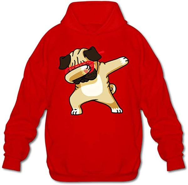 画像1:  Men's Dabbing Pug Hoodie Casual Sweatshirt  　メンズパグフーディー パーカースウェットユニセックス男女兼用 (1)