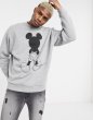 画像2: sweatshirt with Mickey Mouse chest print in grey marl　グレーマール ミッキーマウスチェストプリントスウェットプルオーバートレーナー　ユニセックス男女兼用　 (2)