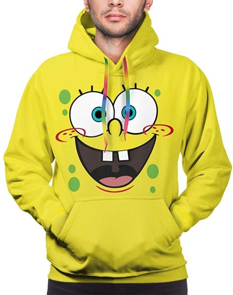 画像1: Candy Ran Spongebob Men's Hoodie Casual Sweatshirt Warm-up Pullover Hoodies　即納メンズキャンディランスポンジボブフーディー パーカースウェットユニセックス男女兼用 (1)