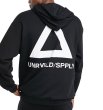 画像1: oversized hoodie in black with triangle back print  トライアングルバックプリントオーバーサイズフーディープルオーバ トレーナー ユニセックス男女兼用 (1)