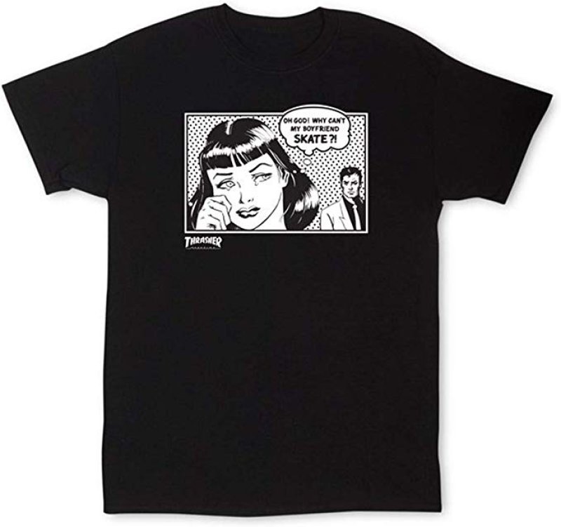 画像2: Thrasher Boyfriend T-Shirt Black Short Slee スラッシャーボーイフレンドTシャツユニセックス男女兼用  (2)