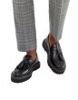 画像1: Men'sloafers in black leather with chunky sole and contrast stitch　チャンキーソールコントラストステッチレザーローファー　 (1)