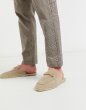 画像2: men's backless mule espadrilles in stone with snaffle バックレスエスパドリーユストーンスナッフル付きサンダル ローファー スリッパ 　 (2)