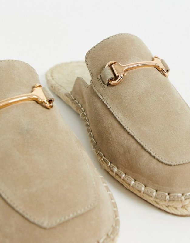 画像4: men's backless mule espadrilles in stone with snaffle バックレスエスパドリーユストーンスナッフル付きサンダル ローファー スリッパ 　 (4)