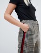 画像4: women's River Island straight leg trousers with side stripe in grey check　サイドストライプグレーチェック柄ストレートレッグパンツ (4)