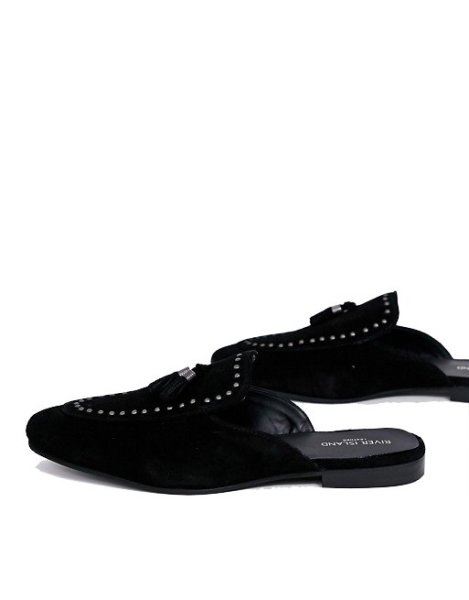 画像1: River Island backless loafer in black  リバーアイランドバックレスローファー (1)