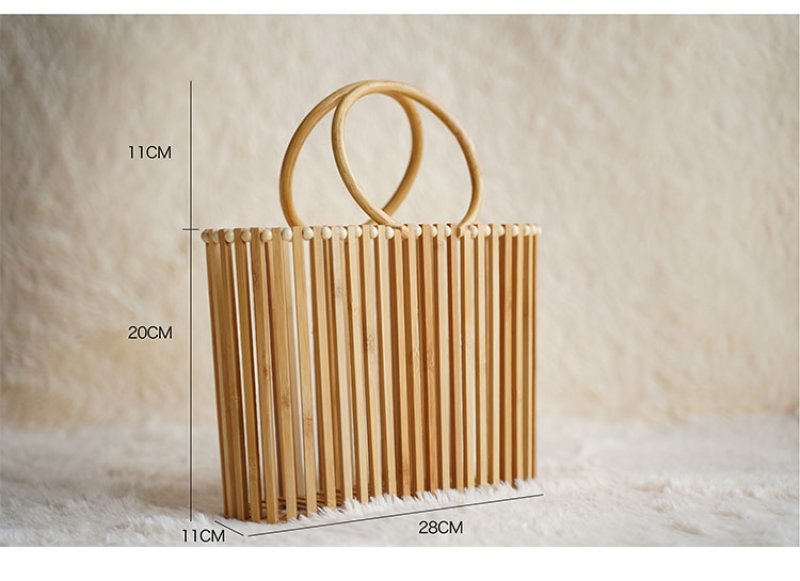 画像6: Woman’s  portable bamboo bag portable bucket bag ポータブルバンブートートバッグバケットバッグ (6)