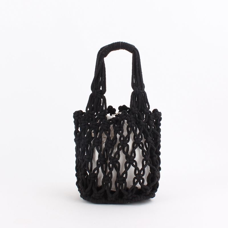 画像3: Woman’s  fishing net bag woven bag ポータブルコットンロープメッシュフィッシングトートバッグ フレンチバッグ (3)