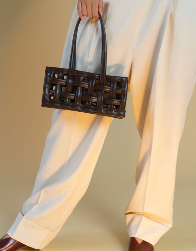 画像6: Woman’s personality retro weave underarmhand bag shoulder bag  メッシュトートショルダーバッグ フレンチバッグ (6)