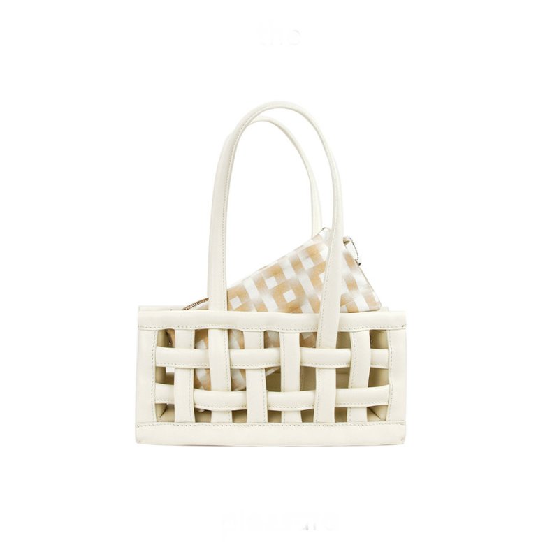 画像2: Woman’s personality retro weave underarmhand bag shoulder bag  メッシュトートショルダーバッグ フレンチバッグ (2)