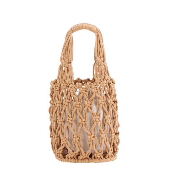 画像1: Woman’s  fishing net bag woven bag　ポータブルコットンロープメッシュフィッシングトートバッグ　フレンチバッグ (1)