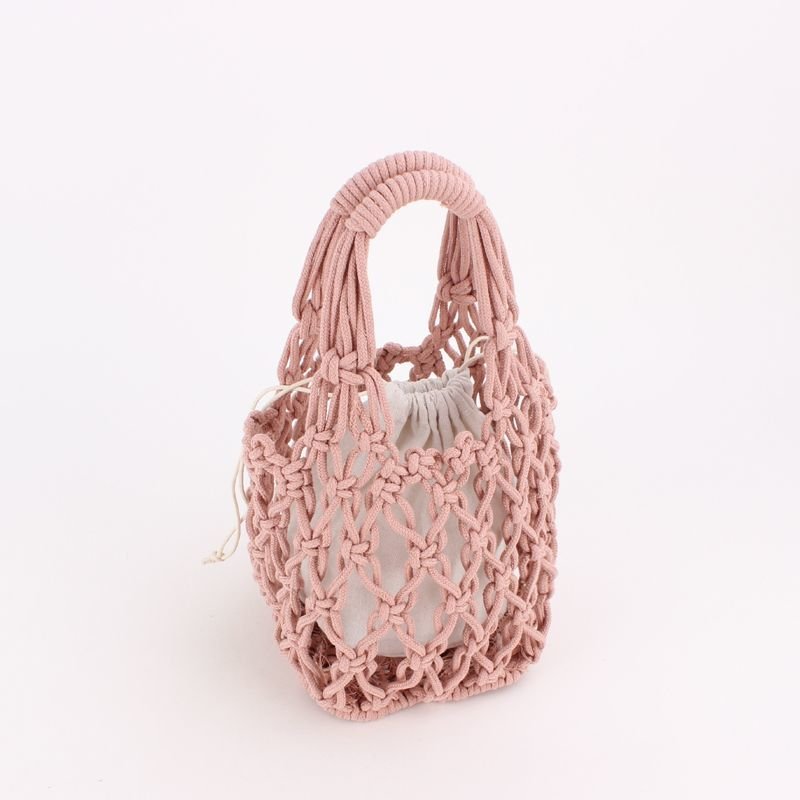 画像9: Woman’s  fishing net bag woven bag ポータブルコットンロープメッシュフィッシングトートバッグ フレンチバッグ (9)