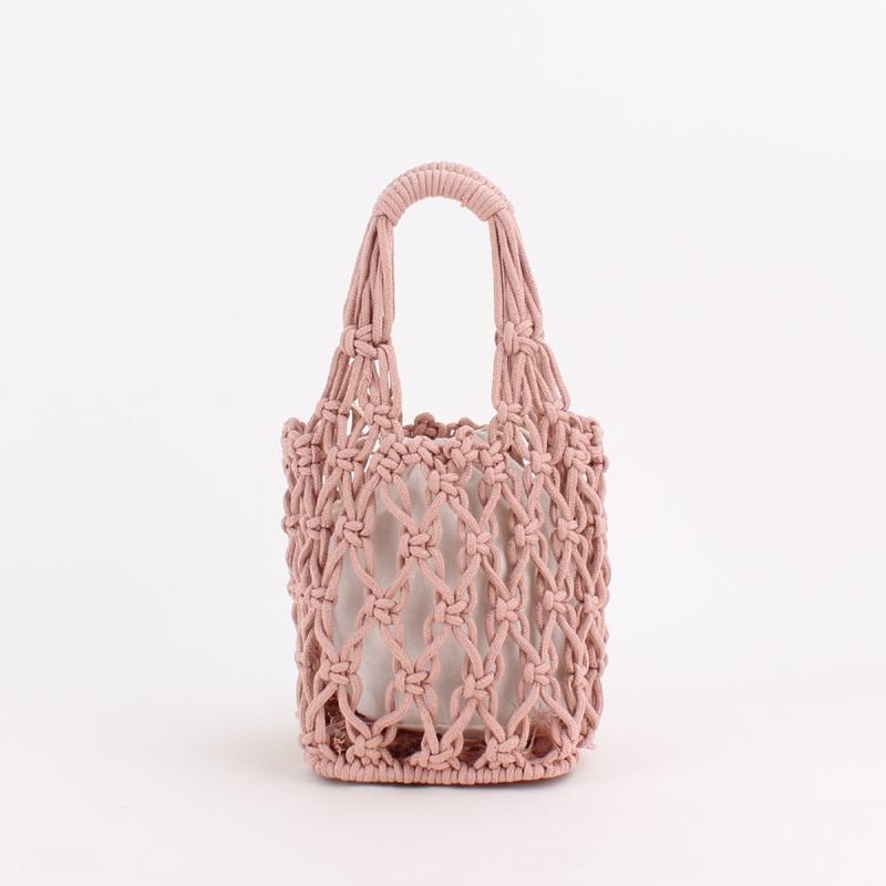 画像4: Woman’s  fishing net bag woven bag ポータブルコットンロープメッシュフィッシングトートバッグ フレンチバッグ (4)