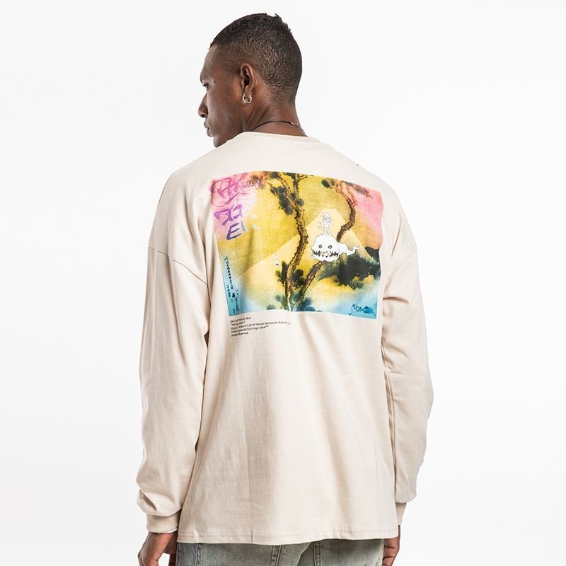 画像2: Ink painting ins long-sleeved t-shirt men and women  オーバーサイズインクペイント長袖TシャツラウンドネックTシャツユニセックス男女兼用 (2)