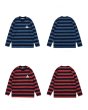 画像8: Big striped triangle bottoming shirt men and women long sleeve T-shirt   オーバーサイズボーダーTシャツユニセックス男女兼用 (8)