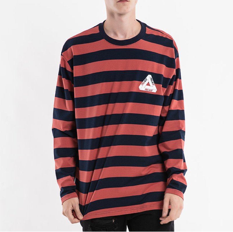 画像5: Big striped triangle bottoming shirt men and women long sleeve T-shirt   オーバーサイズボーダーTシャツユニセックス男女兼用 (5)