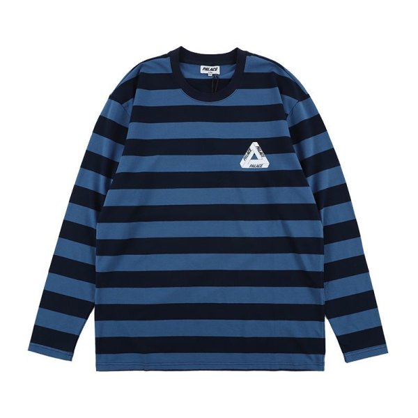 画像1: Big striped triangle bottoming shirt men and women long sleeve T-shirt   オーバーサイズボーダーTシャツユニセックス男女兼用 (1)