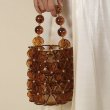 画像3: Woman’s UGALS Pineapple Pearl Bag hand bag 　パイナップルパールビーズシリンダーアクリルバッグトートフレンチバッグ (3)