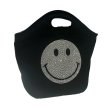 画像10: Woman’s smiley rhinestone bag dumpling bag　スマイルラインストーン付きウエットスーツ素材トート　ショルダーバッグ (10)