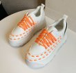 画像2:  women's Platform Chunky sole lace-up sneakers   レザー厚底 チャンキーソールレースアップスニーカー ローファー スニーカー (2)