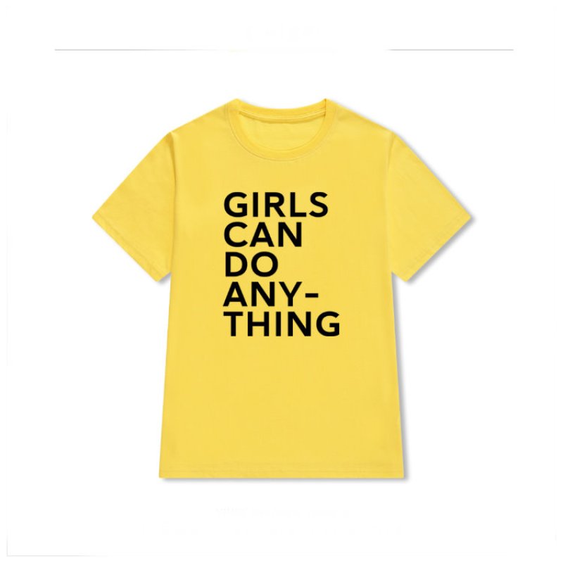 画像8: GIRLS CAN DO ANY THING slogan short sleeve T-shirt    GIRLS CAN DO ANY THING ロゴ半袖Tシャツ　ユニセックス男女兼用 (8)