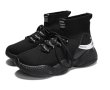 画像6:   men's high-top socks shoes  sneakers  　レースアップハイトップソックススニーカー  (6)