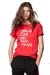 画像1: GIRLS CAN DO ANY THING slogan short sleeve T-shirt    GIRLS CAN DO ANY THING ロゴ半袖Tシャツ　ユニセックス男女兼用 (1)