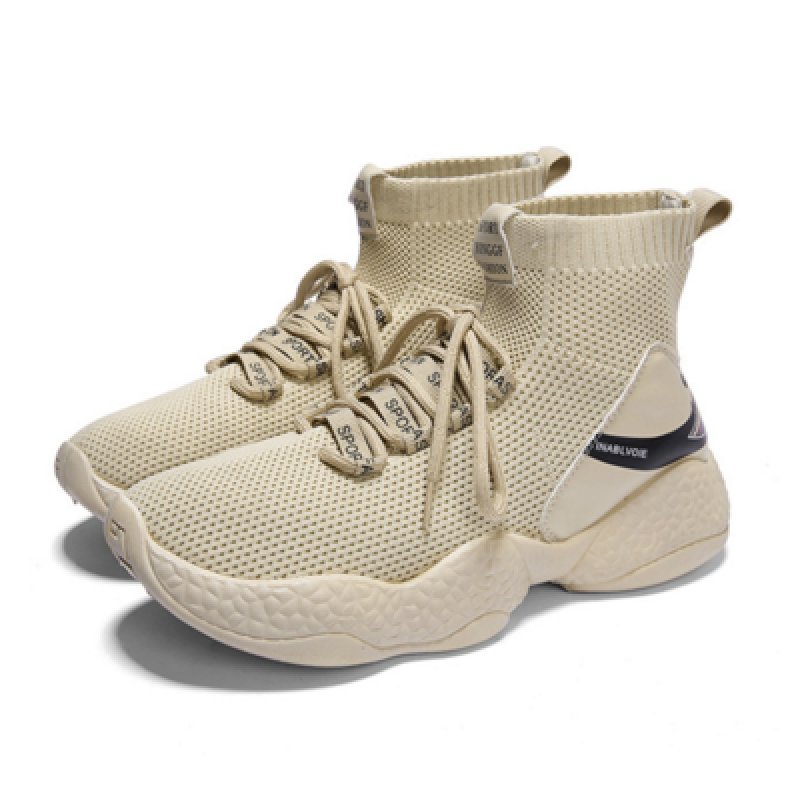 画像4:   men's high-top socks shoes  sneakers  　レースアップハイトップソックススニーカー  (4)