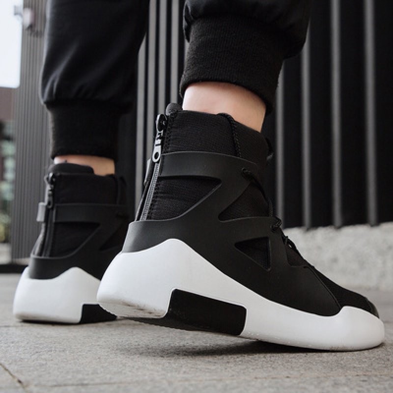 画像7:   men's high-top  Oatmeal color sneakers   レースアップハイトップオートミルカラー スニーカー  (7)