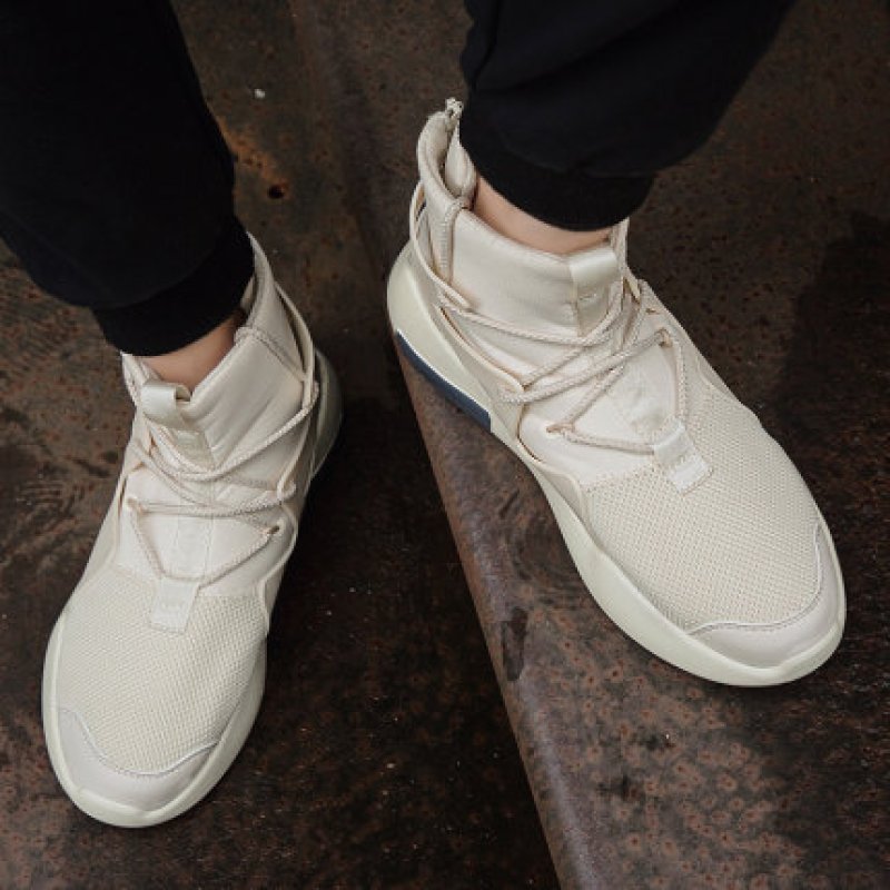 画像8:   men's high-top  Oatmeal color sneakers   レースアップハイトップオートミルカラー スニーカー  (8)