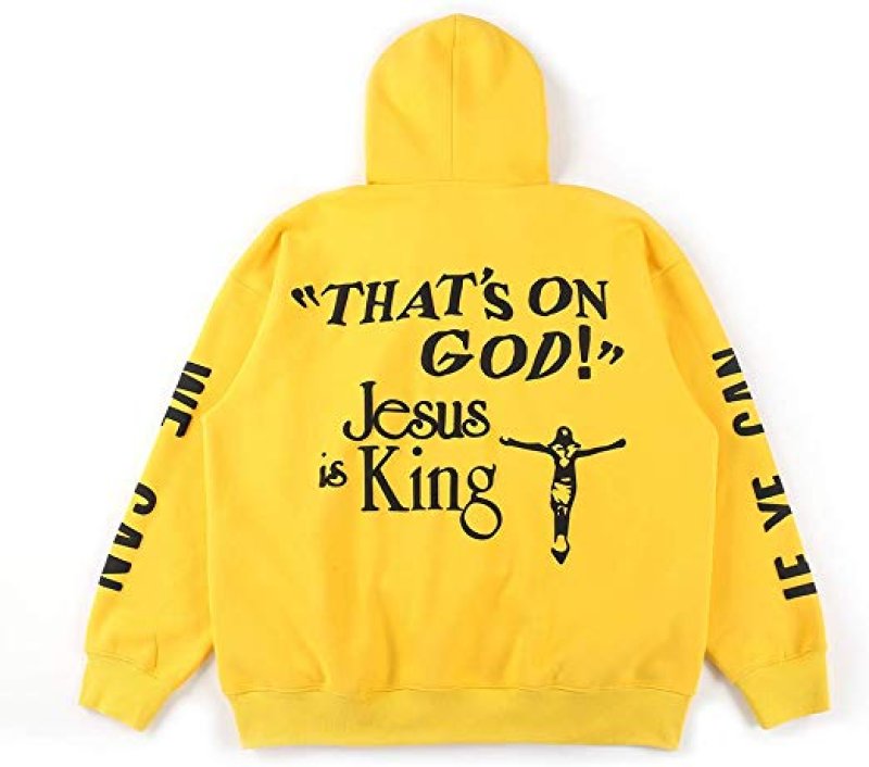 画像2: NAGRI Kanye West Hip Hop Hoodie Pullover Hoody Hooded Top Sweatshirts Cotton Yellow　オーバーサイズプルオーバーフーディーフーデッドトップスウェットユニセックス男女兼用 (2)