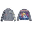 画像3: KANYE WEST KIDS SEE GHOSTS Smiley ink painting men and women loose old denim jacket 　スマイリーペイントオーバーサイズデニムジャケットユニセッ クス男女兼用ジャケット　コート (3)