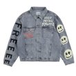 画像2: KANYE WEST KIDS SEE GHOSTS Smiley ink painting men and women loose old denim jacket 　スマイリーペイントオーバーサイズデニムジャケットユニセッ クス男女兼用ジャケット　コート (2)